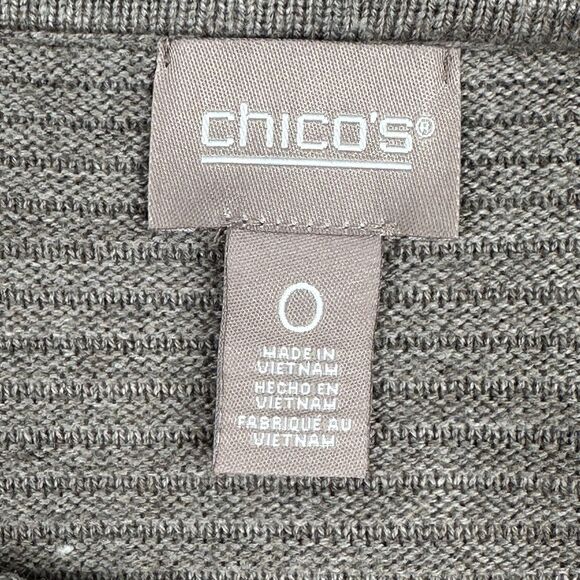 Chicos Touch Of Cashmere Sweater Sz 0 US 4 Quiet Luxury Minimalist Casual Office - Picture 4 of 16